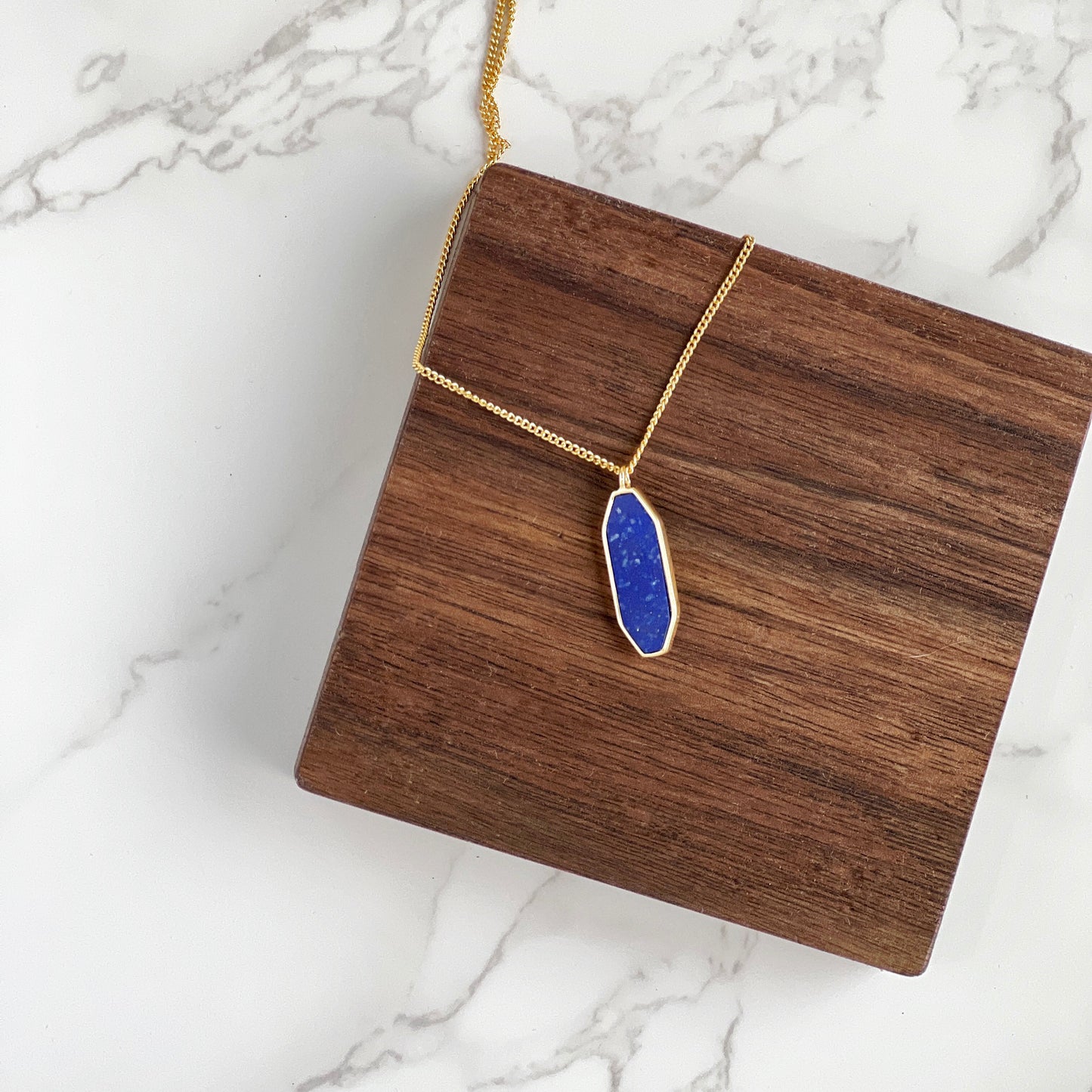 Lapis Lazuli Gemstone Pendant Necklace in Sterling Silver