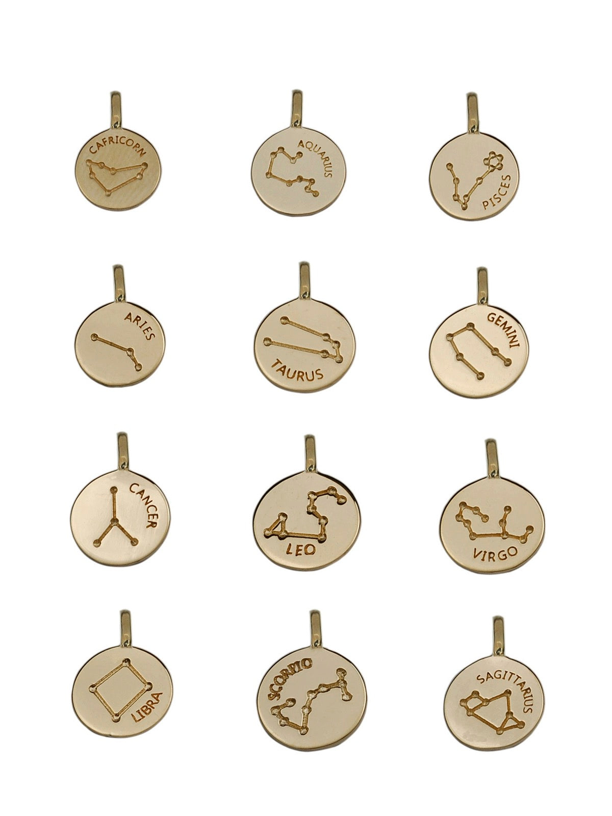 Solid Gold Zodiac Pendant: Personalized Gift for Every Star Sign