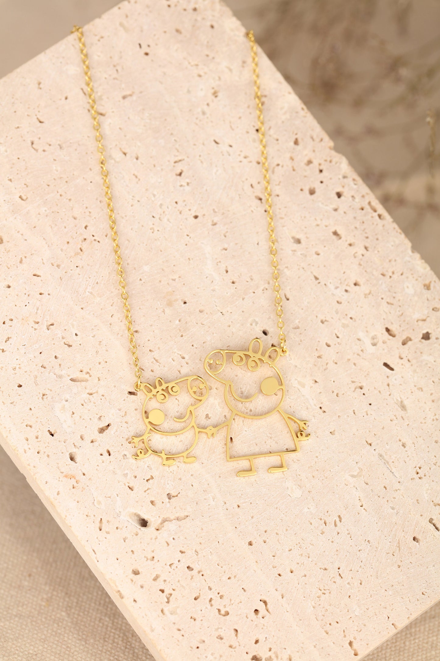 Children's Drawing Necklace in 18K Gold: Cherished Memories in Jewelry