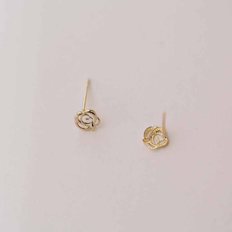 Romantic Rose Earring Studs - 9ct Solid Gold