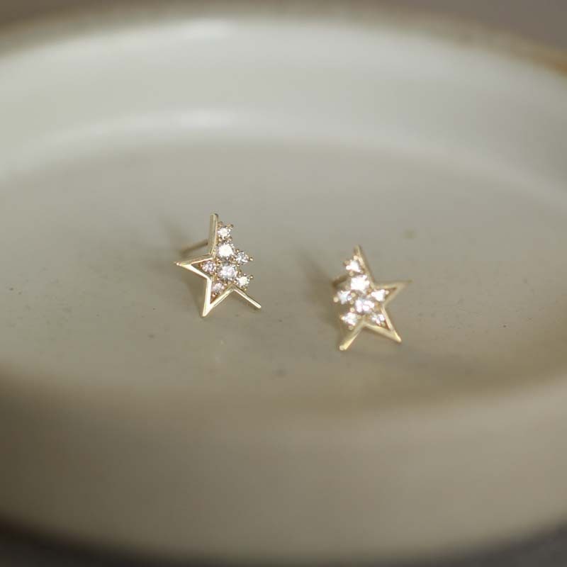 Shining Stars Earring Studs - 9ct Solid Gold
