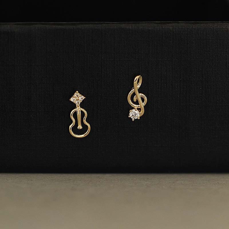 Musician's Violin 14ct Solid Gold Earrings