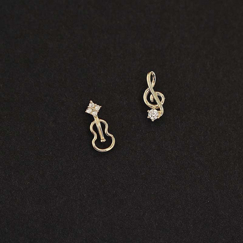 Musician's Violin 14ct Solid Gold Earrings