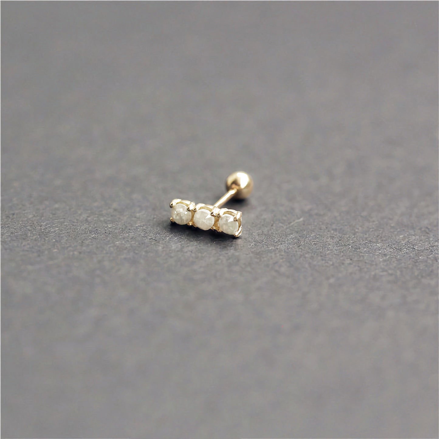 14K Solid Gold Diamond Stud Earrings | Minimalist Handmade Jewelry by GenY