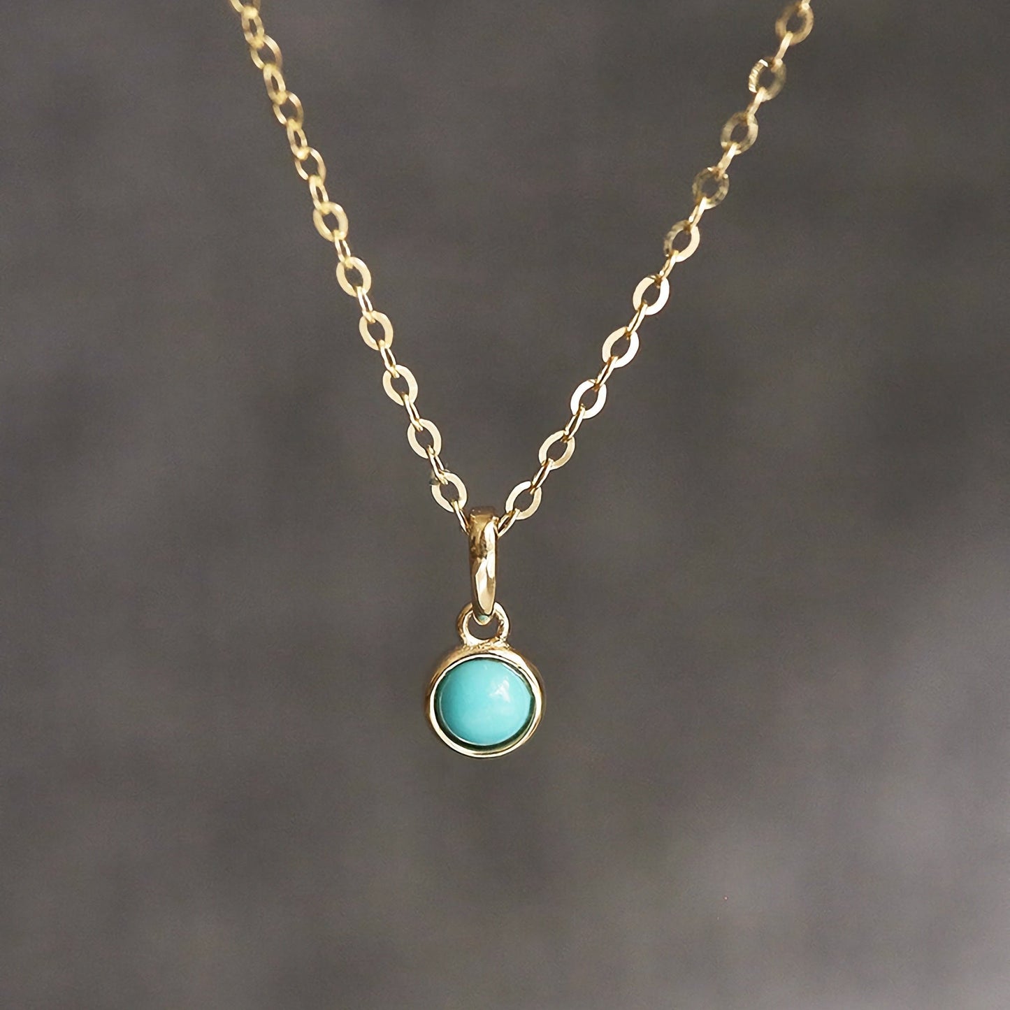 14K Solid Gold Turquoise Pendant | Exquisite Handmade Gemstone Jewelry