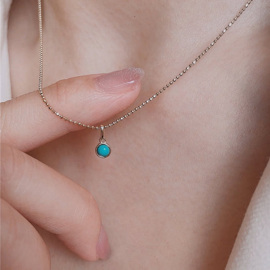 14K Solid Gold Turquoise Pendant | Exquisite Handmade Gemstone Jewelry