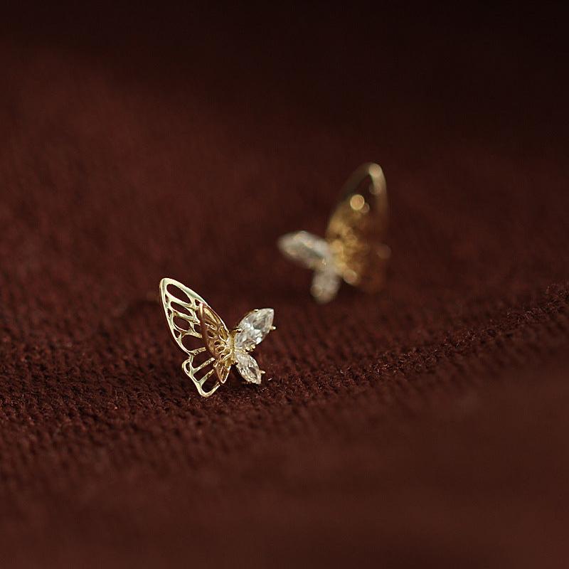 Butterfly 9ct Solid Gold Earrings - 9ct solid gold jewelry - Birthday Gift for Her | GenY Handmade solid gold collection