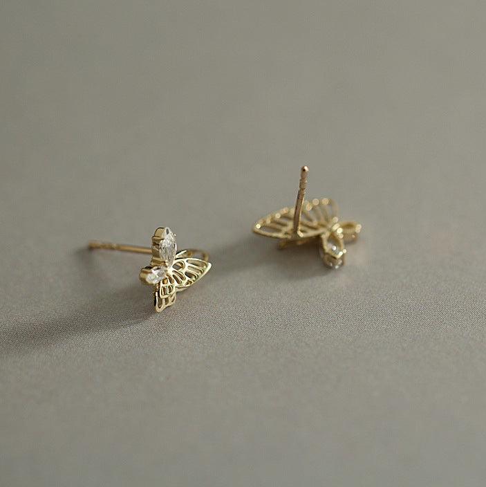 Butterfly 9ct Solid Gold Earrings - 9ct solid gold jewelry - Birthday Gift for Her | GenY Handmade solid gold collection