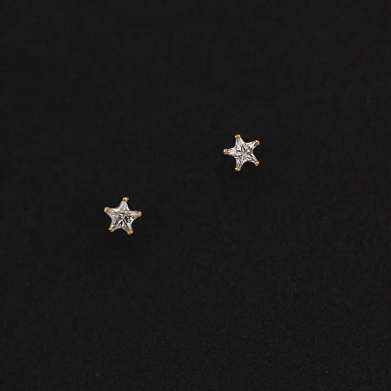 9k Solid Gold Twinkling Stars Stud Earrings | Elegant Jewelry